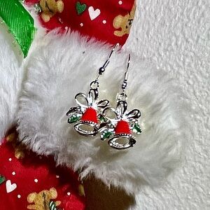 Festive Red Jingle Bell Earrings